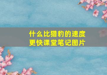 什么比猎豹的速度更快课堂笔记图片