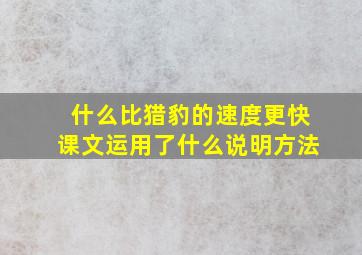 什么比猎豹的速度更快课文运用了什么说明方法