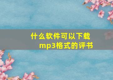 什么软件可以下载mp3格式的评书