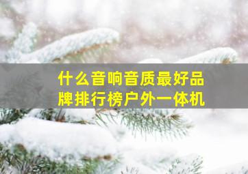 什么音响音质最好品牌排行榜户外一体机