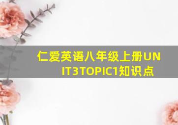 仁爱英语八年级上册UNIT3TOPIC1知识点