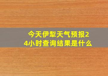 今天伊犁天气预报24小时查询结果是什么