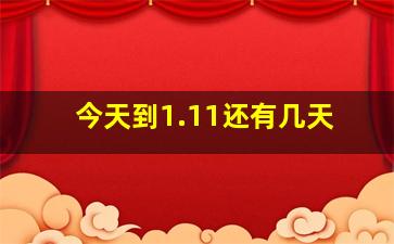 今天到1.11还有几天