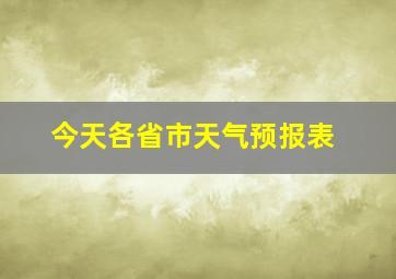 今天各省市天气预报表