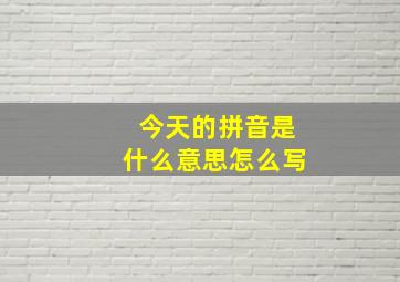 今天的拼音是什么意思怎么写