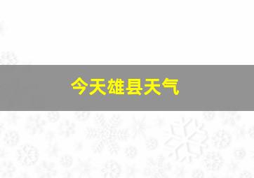 今天雄县天气