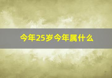 今年25岁今年属什么