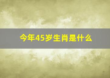 今年45岁生肖是什么