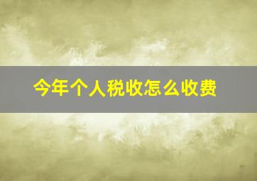 今年个人税收怎么收费