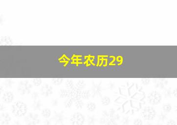 今年农历29