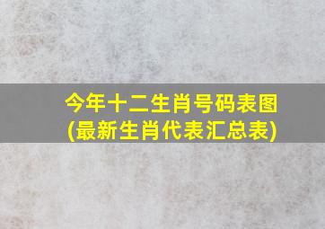 今年十二生肖号码表图(最新生肖代表汇总表)