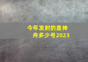 今年发射的是神舟多少号2023