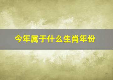 今年属于什么生肖年份