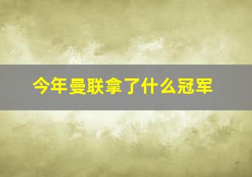 今年曼联拿了什么冠军