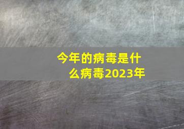 今年的病毒是什么病毒2023年