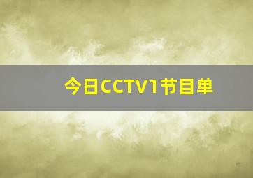 今日CCTV1节目单