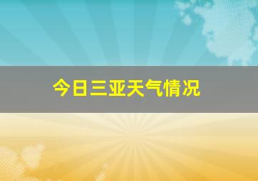 今日三亚天气情况