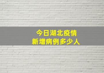 今日湖北疫情新增病例多少人