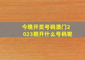 今晚开奖号码澳门2023期开什么号码呢