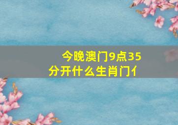 今晚澳门9点35分开什么生肖门亻