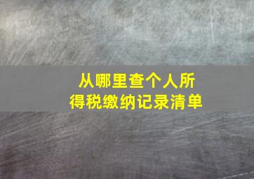 从哪里查个人所得税缴纳记录清单