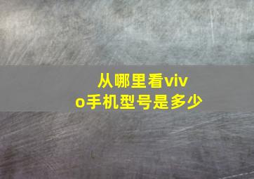 从哪里看vivo手机型号是多少