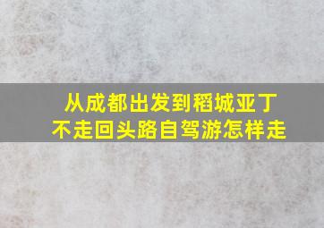 从成都出发到稻城亚丁不走回头路自驾游怎样走