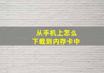 从手机上怎么下载到内存卡中