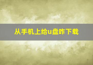 从手机上给u盘咋下载