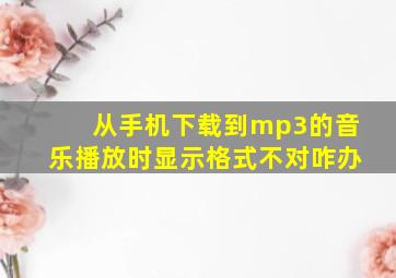 从手机下载到mp3的音乐播放时显示格式不对咋办