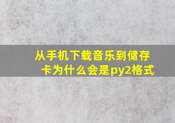 从手机下载音乐到储存卡为什么会是py2格式