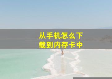 从手机怎么下载到内存卡中