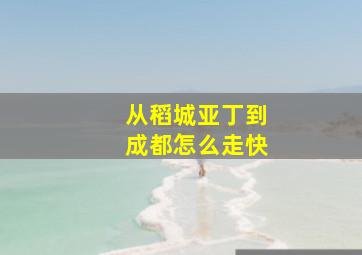 从稻城亚丁到成都怎么走快