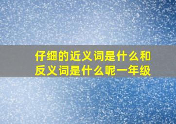 仔细的近义词是什么和反义词是什么呢一年级