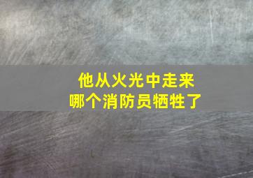 他从火光中走来哪个消防员牺牲了