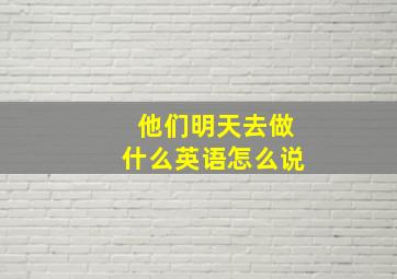 他们明天去做什么英语怎么说