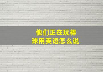 他们正在玩棒球用英语怎么说