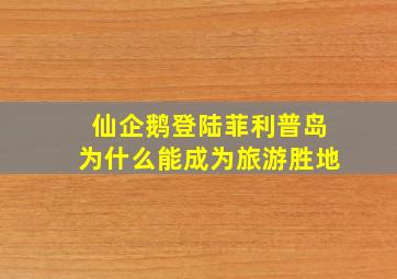 仙企鹅登陆菲利普岛为什么能成为旅游胜地