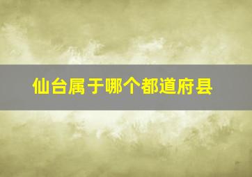 仙台属于哪个都道府县