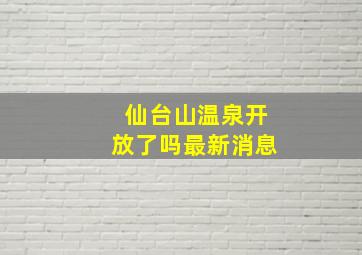 仙台山温泉开放了吗最新消息