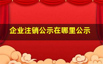 企业注销公示在哪里公示