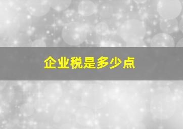 企业税是多少点