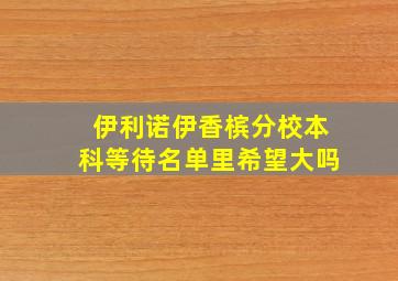 伊利诺伊香槟分校本科等待名单里希望大吗