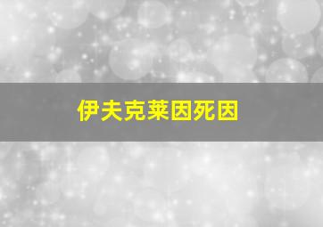 伊夫克莱因死因