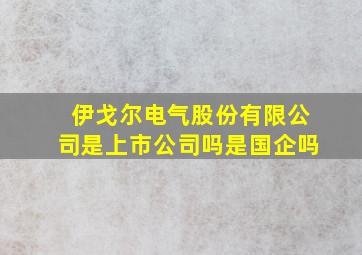 伊戈尔电气股份有限公司是上市公司吗是国企吗