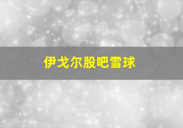 伊戈尔股吧雪球