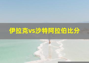 伊拉克vs沙特阿拉伯比分