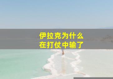 伊拉克为什么在打仗中输了