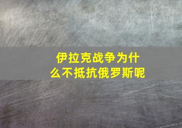 伊拉克战争为什么不抵抗俄罗斯呢