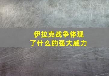 伊拉克战争体现了什么的强大威力